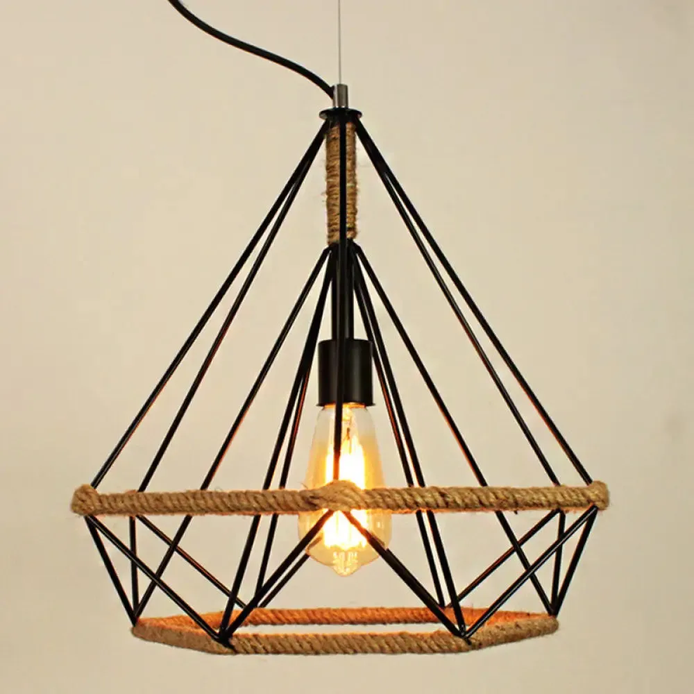 Black Diamond Vintage Metal Pendant Lighting for Commercial Restaurants