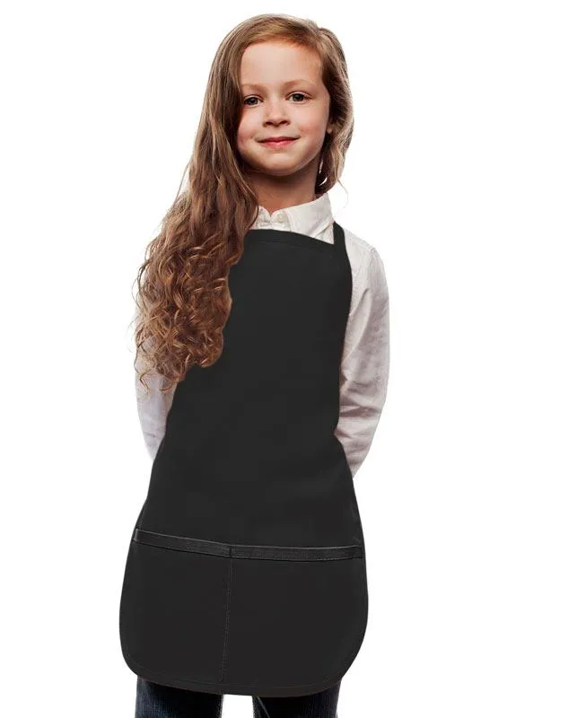 Black Kid's Bib Apron (2 Pockets)