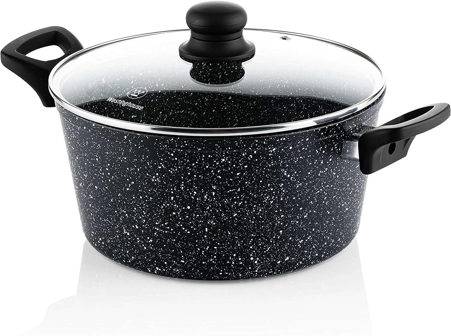 Black marble casserole pot (9.5")