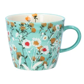 Blue wild daisy ceramic mug