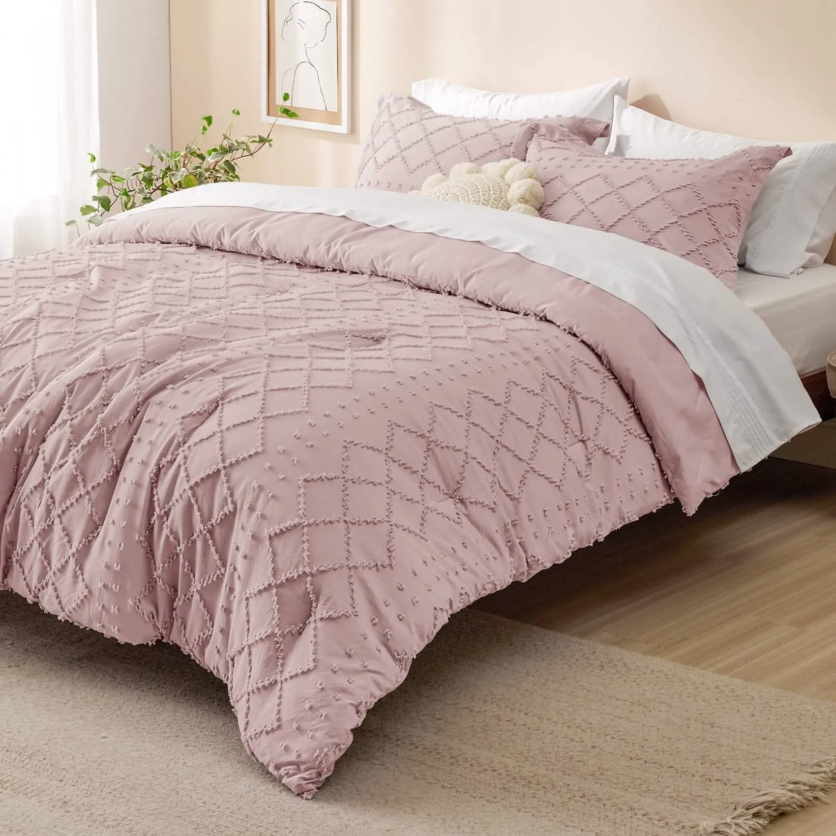 Boho Tufted Embroidery Comforter Set-2