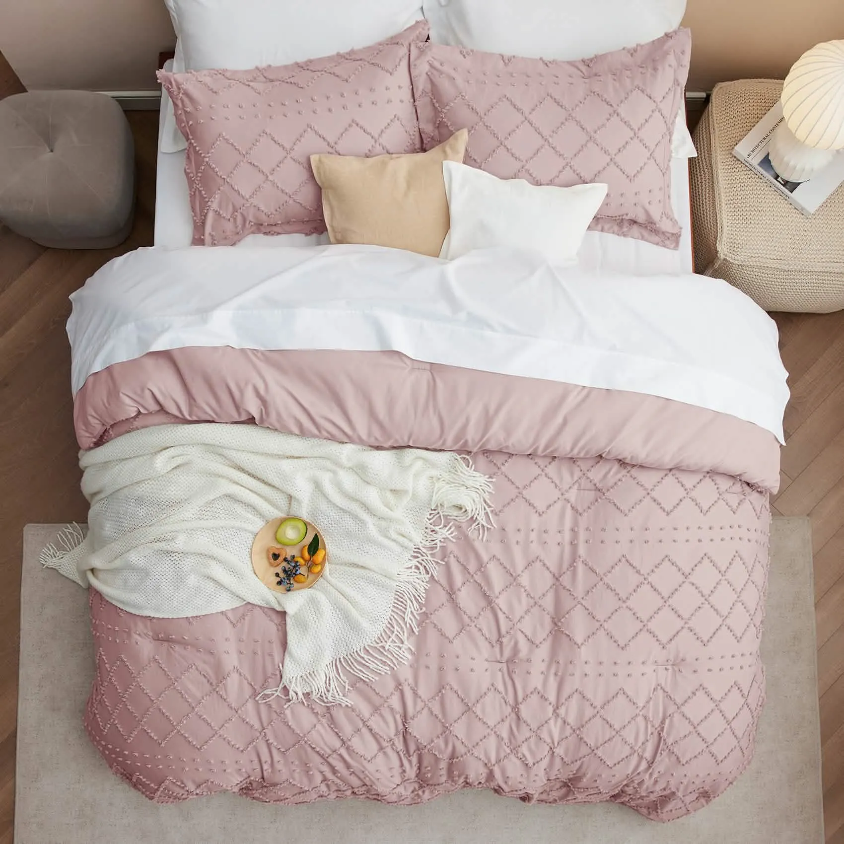 Boho Tufted Embroidery Comforter Set-2