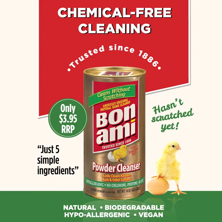 Bon Ami Powder Cleanser, Natural Home Cleaner 397g