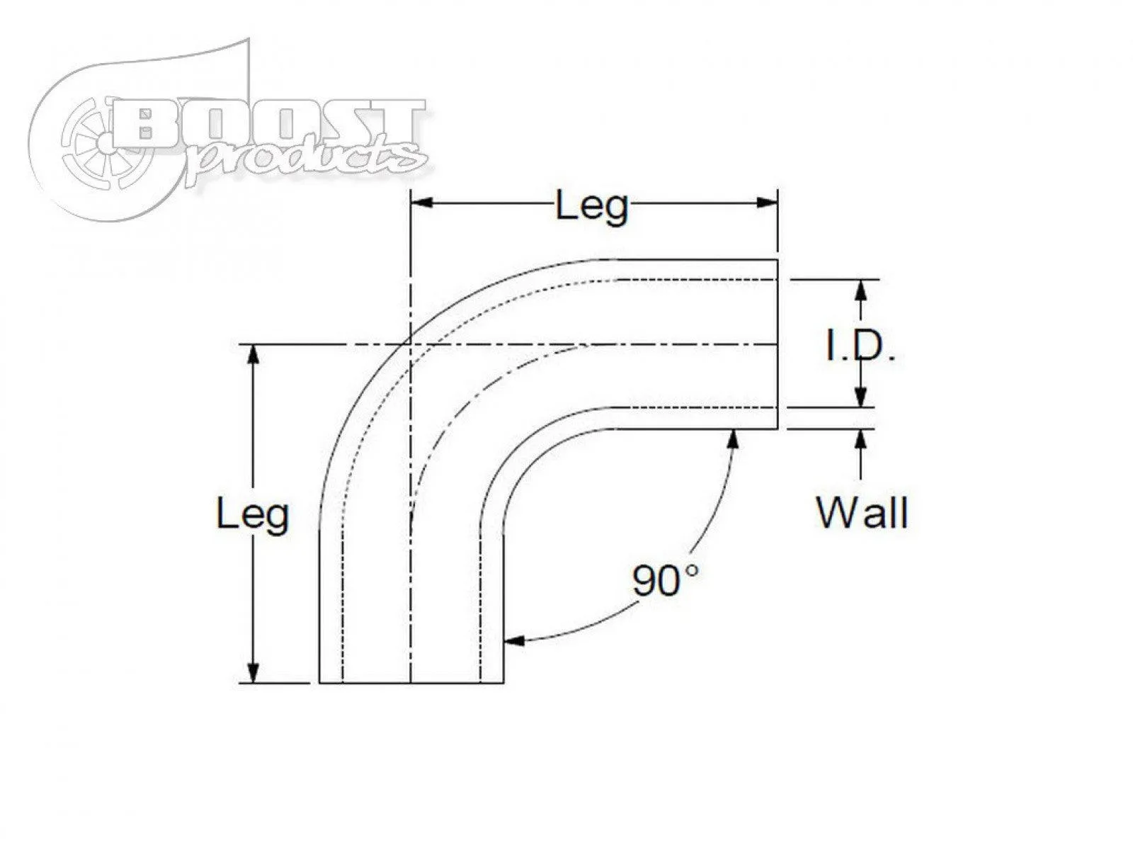 BOOST Products Silicone Elbow 90 Degrees, 51mm (2") ID, Blue