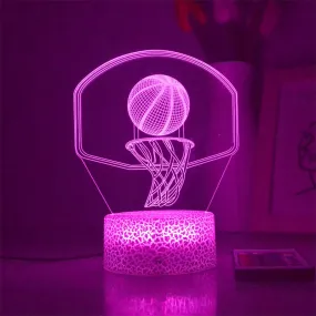 Boys gifts - Basketball 3D night light -1/3/7/16 colors lamp base