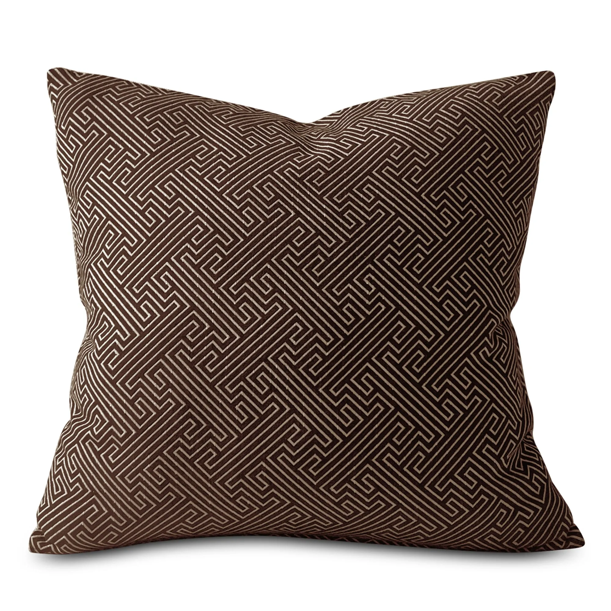 Brown Retro Graphic Throw Pillow Cover 20x20