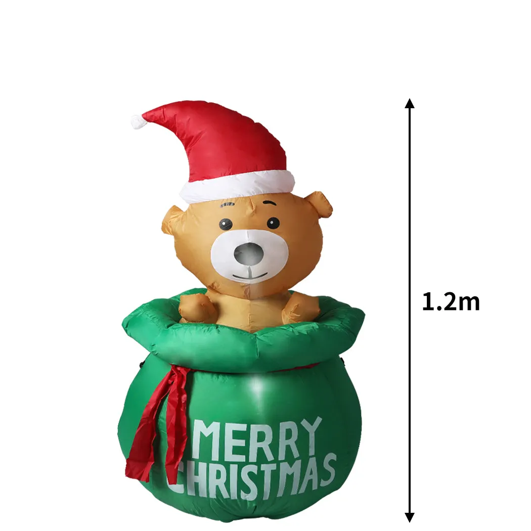 Bubbly Bear Christmas Inflatable Xmas Decorations - 1.2M