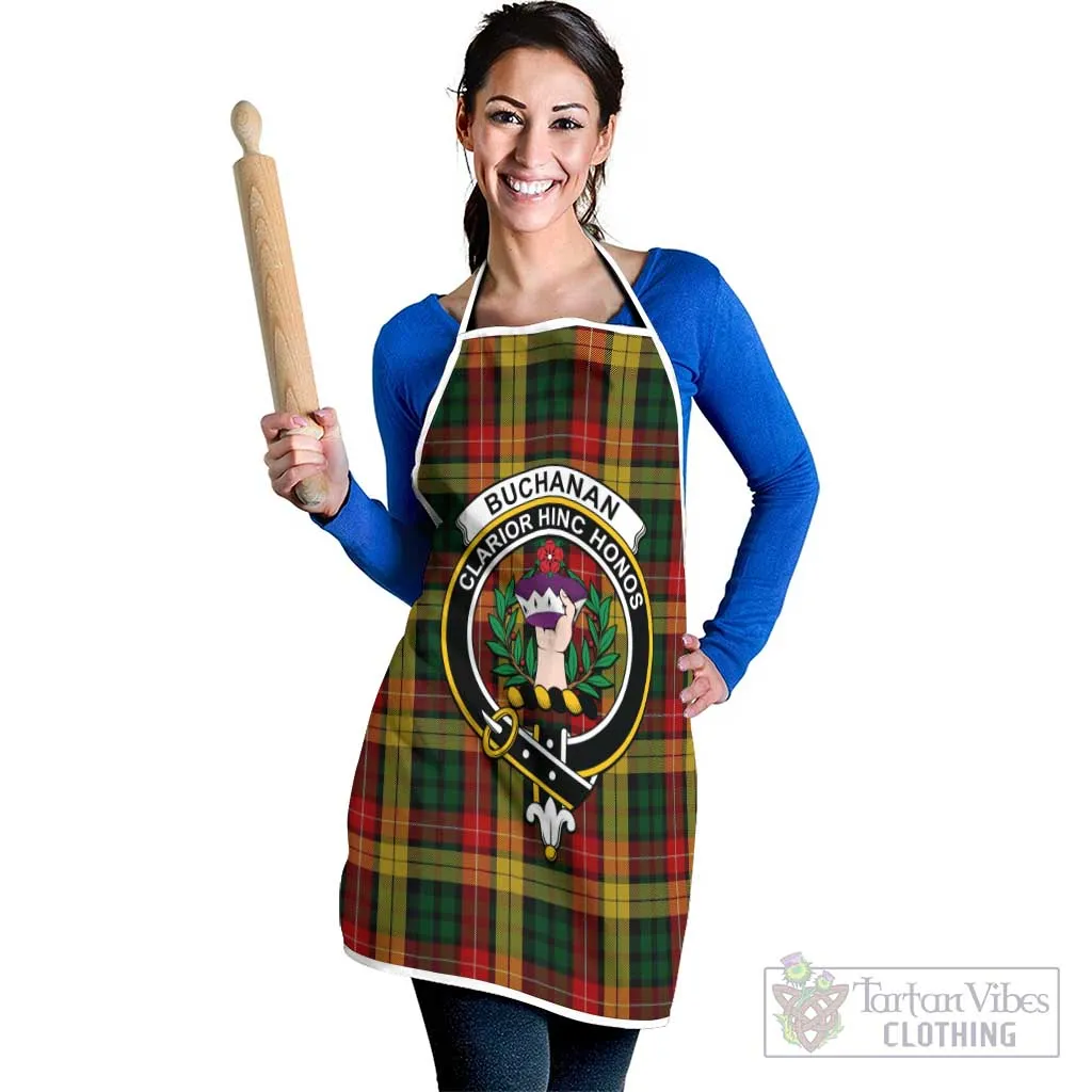 Buchanan Tartan Apron with Family Crest