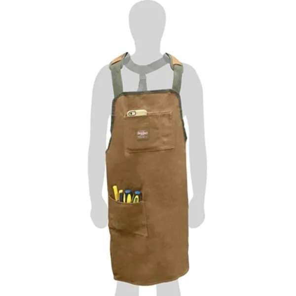 Bucket Boss 80300 SuperShop Apron, 52 in Waist, Fabric, Brown/Green, 2-Pocket