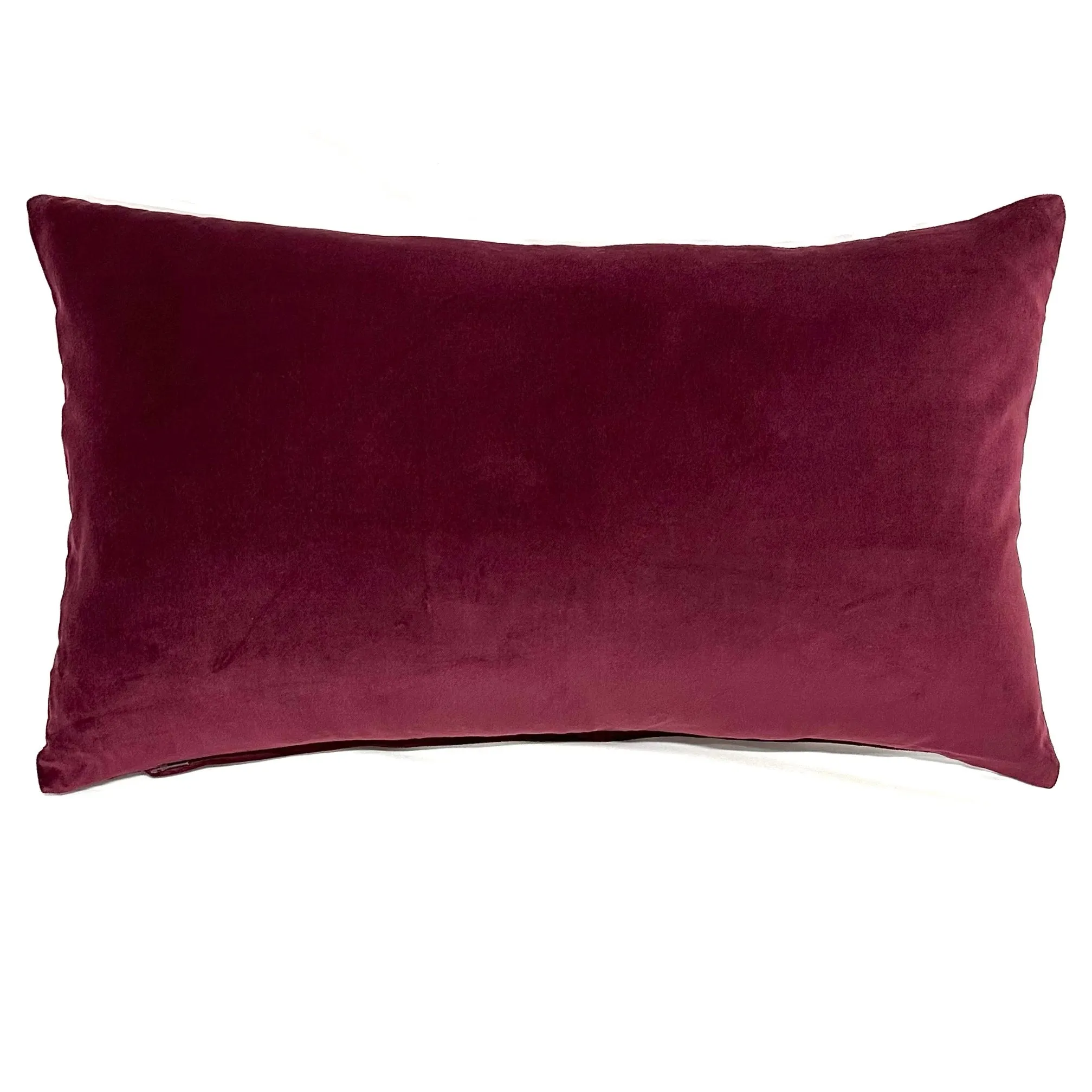 Burgundy Contemporary Solid Velveteen Pillow Cover