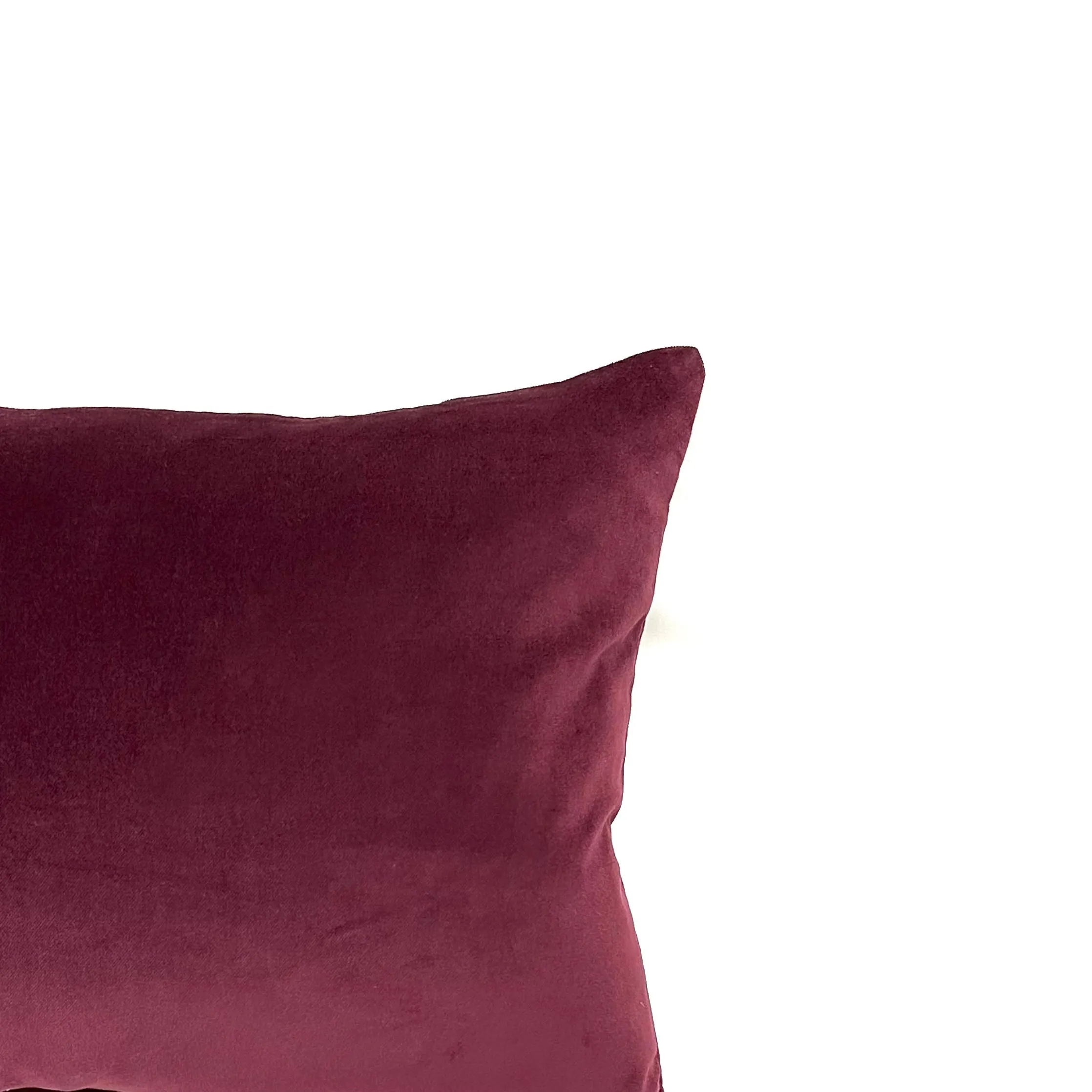 Burgundy Contemporary Solid Velveteen Pillow Cover