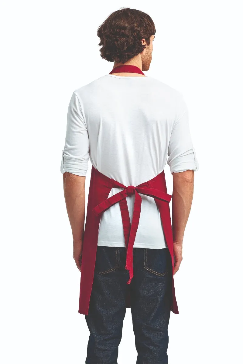 Burgundy "Calibre" Heavy Cotton Canvas Adjustable Bib Apron (No Pockets)