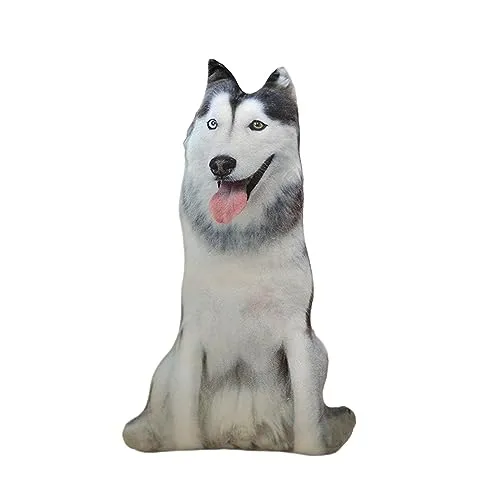 CALANDIS® 3D Dog Throw Pillow 20Cm Cute Creative Animal Plush Toy for Office Car Couch Gray | 1 Throw Pillow