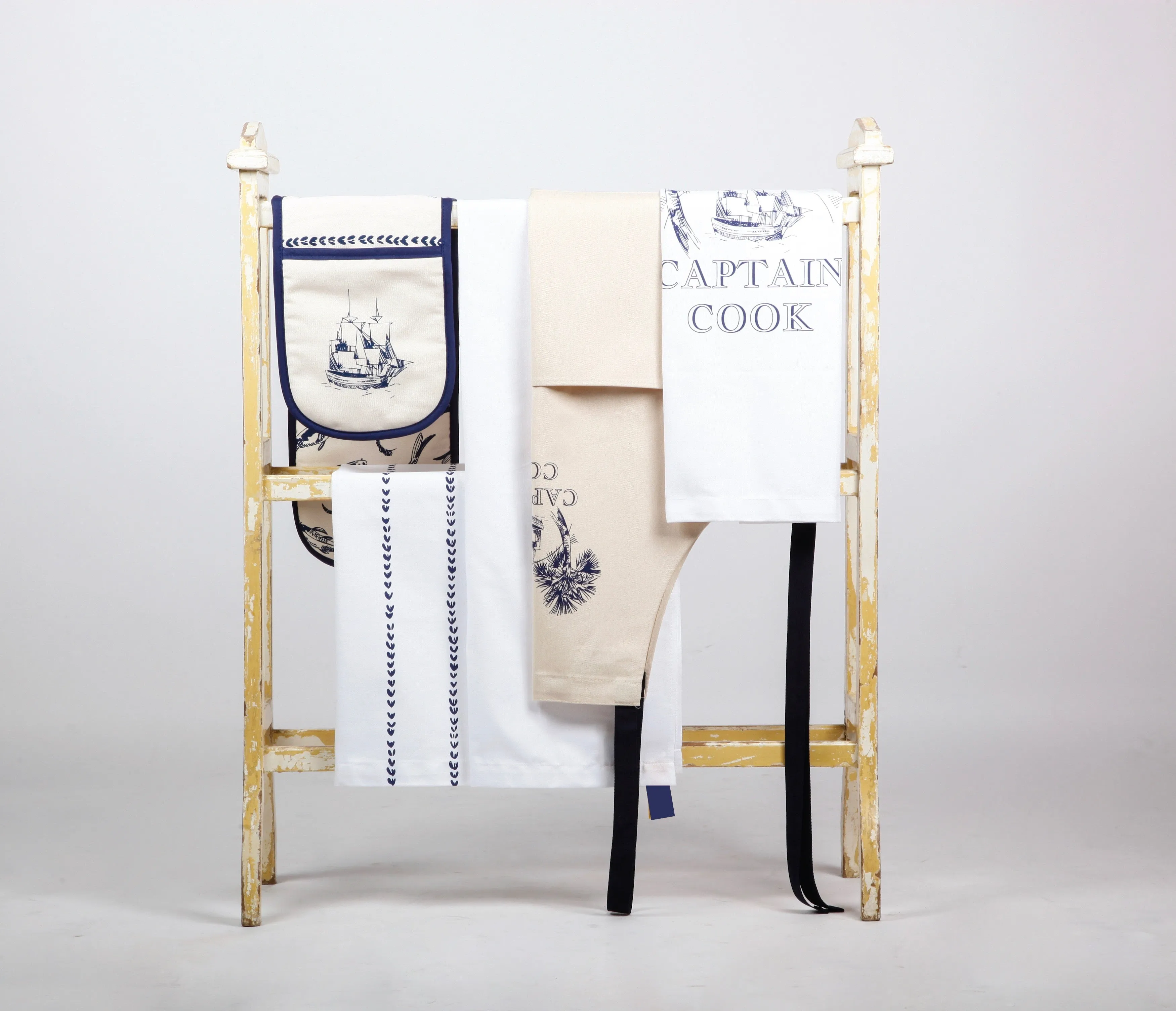 Captain Cook Ship Apron - screen printed