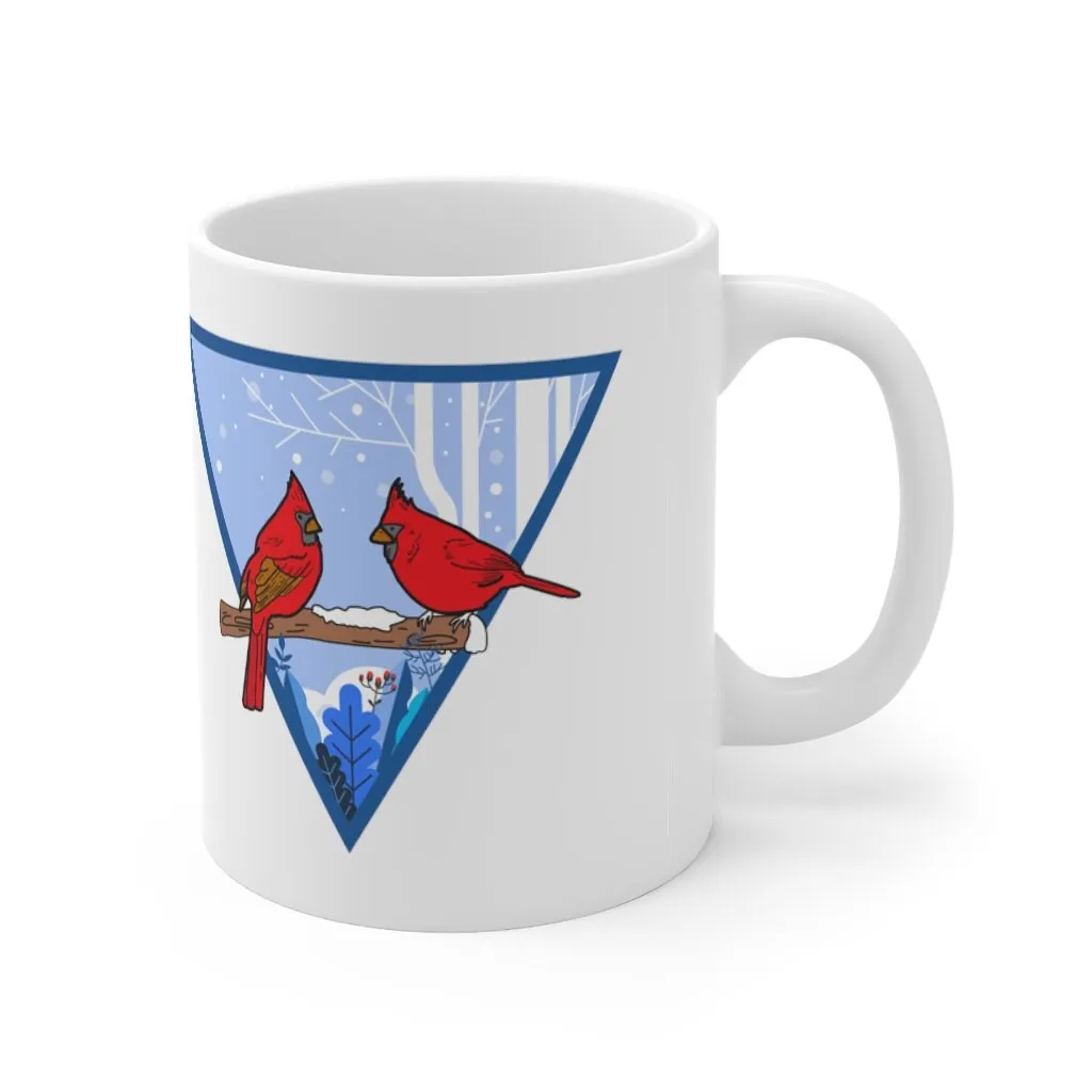 Cardinal Garden Mug  - Seasonal Yard Decor - Print on Front Side Mug 11oz