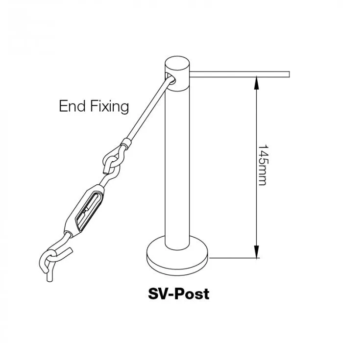 Ceiling Mount End Mount "Tension Post" For Trapeze Rope Lights - Superlux Lighting - SV-POST