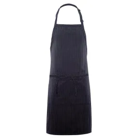 Charcoal Pinstripe Adjustable Butcher Apron (2 Pockets)