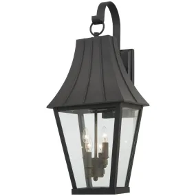 Chateau Grande 28 in. 4 Lights Outdoor Wall Lantern Black & Gold Finish