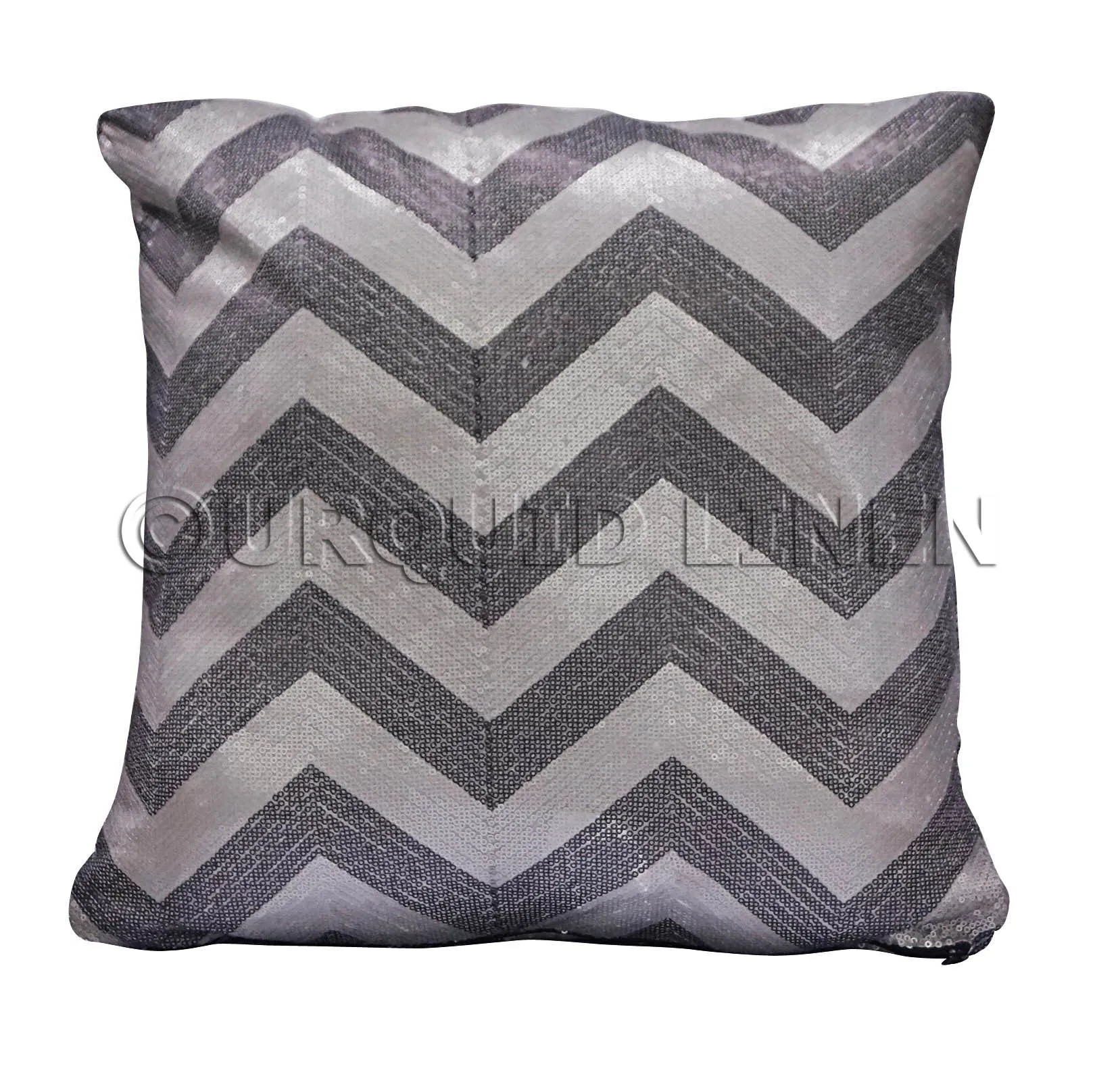 Chevron Sequins Throw Pillow