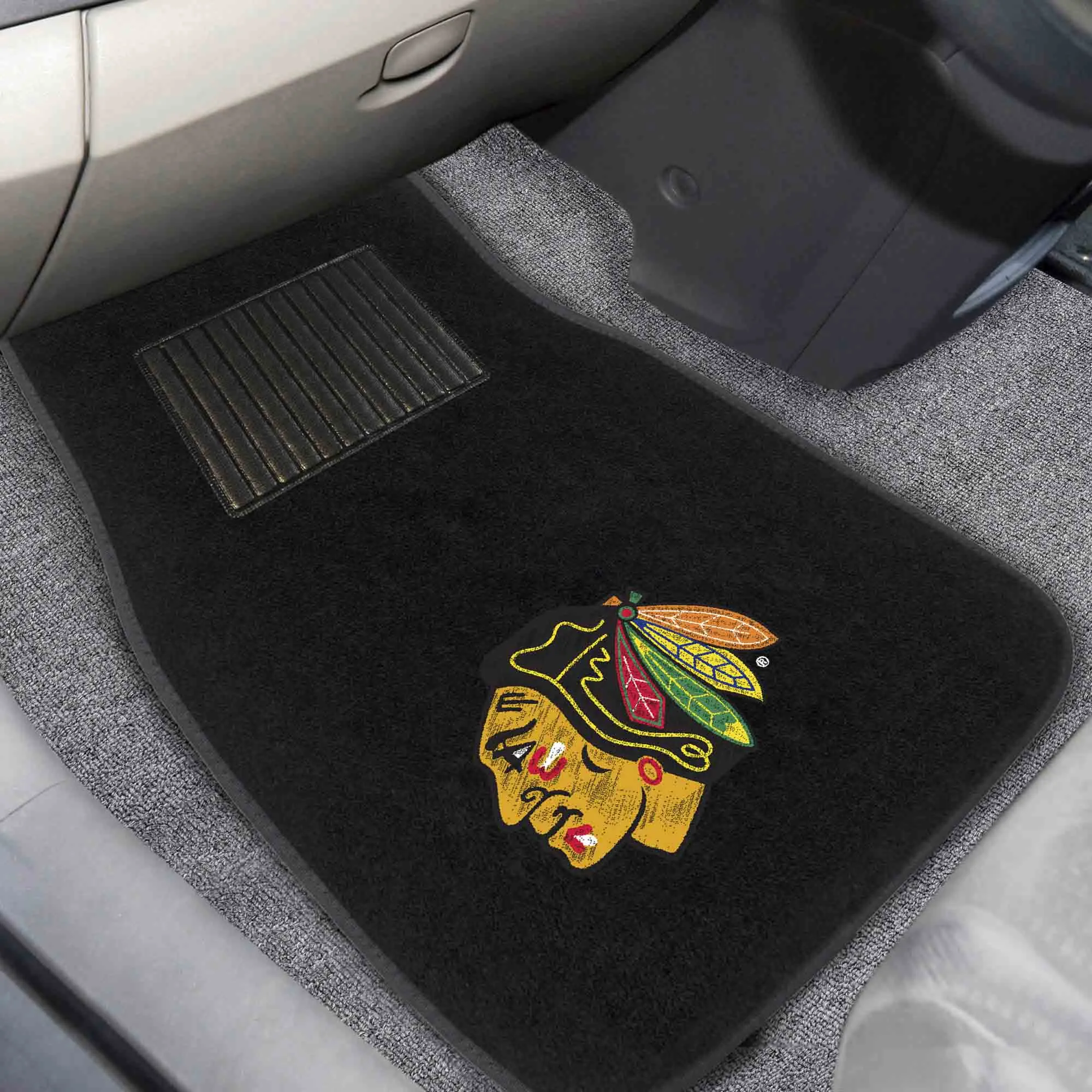 Chicago Blackhawks Embroidered Car Mat Set - 2 Pieces