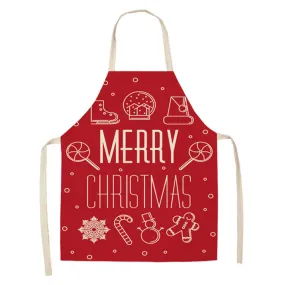 Christmas Holiday Decoration Linen Apron