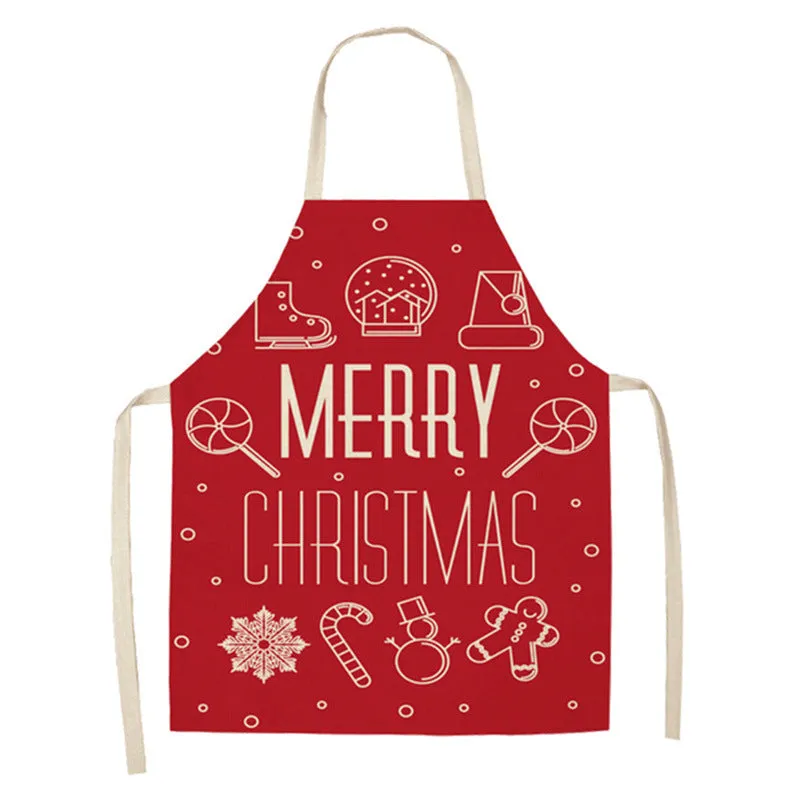 Christmas Holiday Decoration Linen Apron