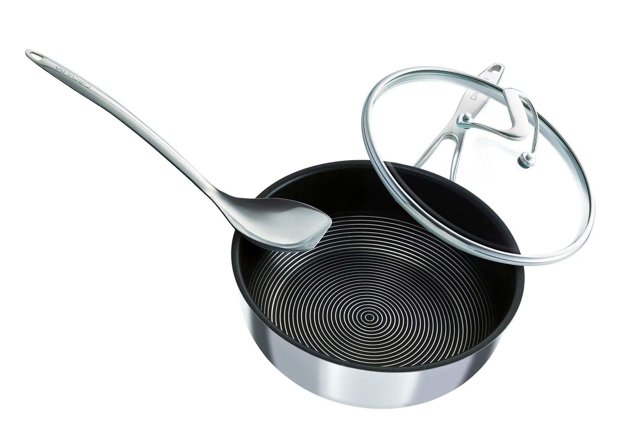 Circulon SteelShield Non-Stick Stainless Steel C-Series Hybrid Non Stick 24cm/3.3L Chef Pan   Spoon