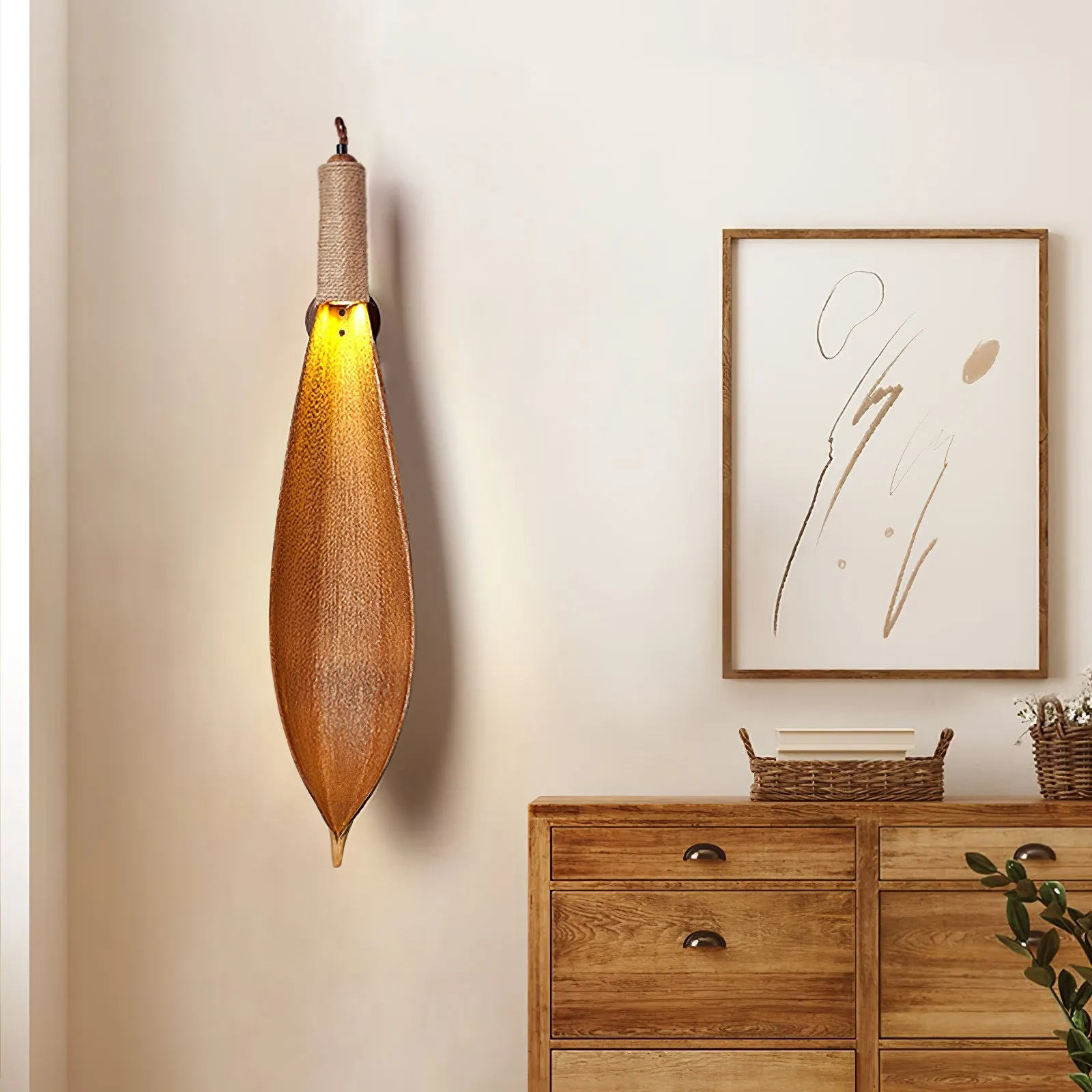 Cocoa Leaf Wall Sconce