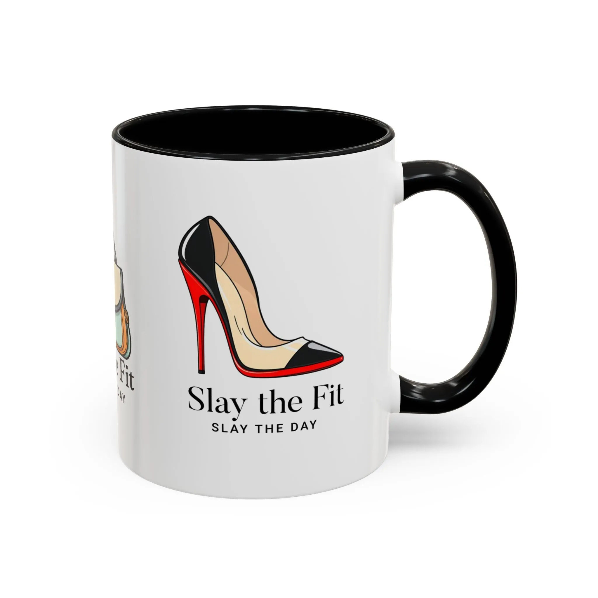 Coffee Mug, Fashionista Mug, Designer Mug, Chic Mug, Style Mug, Gifts for Her, Stiletto Heel, Diamond Necklace, Designer Purse