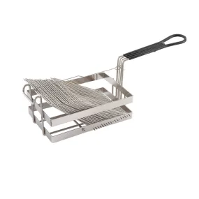 Commercial Nickel-plated Steel Tostada Holder Basket Fryer with Grip Handle