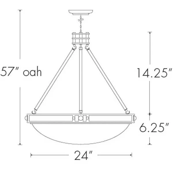 Compass 9924-24-CH Indoor/Outdoor Chain Hung Pendant By Ultralights Lighting