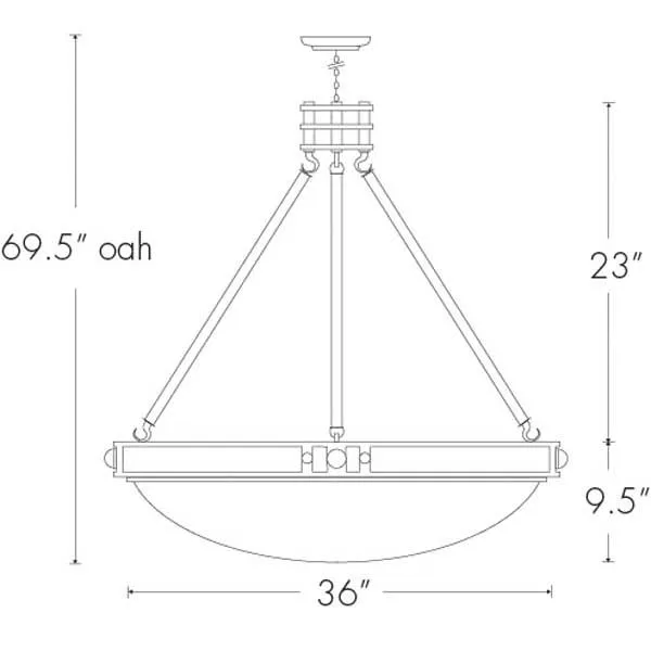 Compass 9924-36-CH Indoor/Outdoor Chain Hung Pendant By Ultralights Lighting