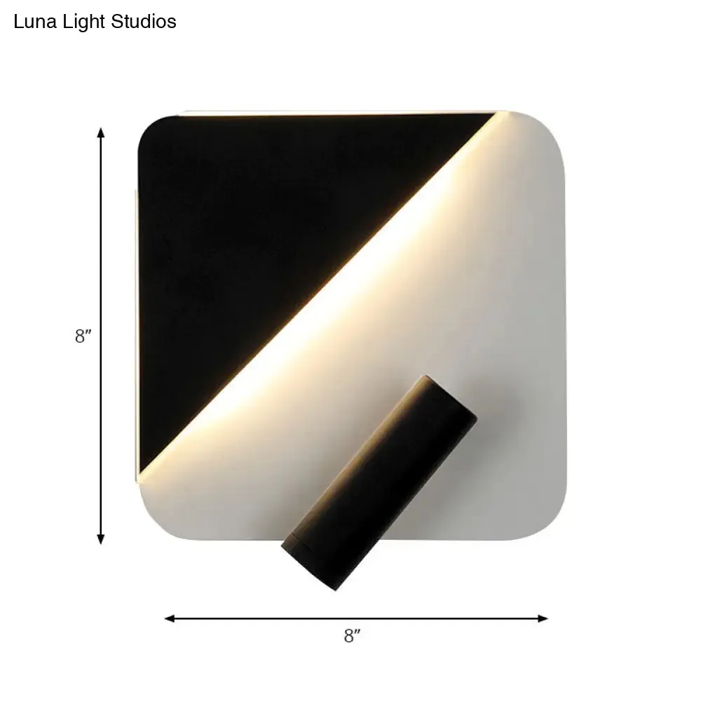 Contemporary LED Wall Lamp for Bedroom and Study with Black/White Metal Spotlight