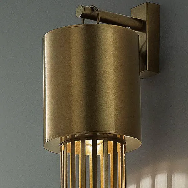 Contemporary Modern Italian Design Futurist Tubular Bronze Finish Steel Sconce