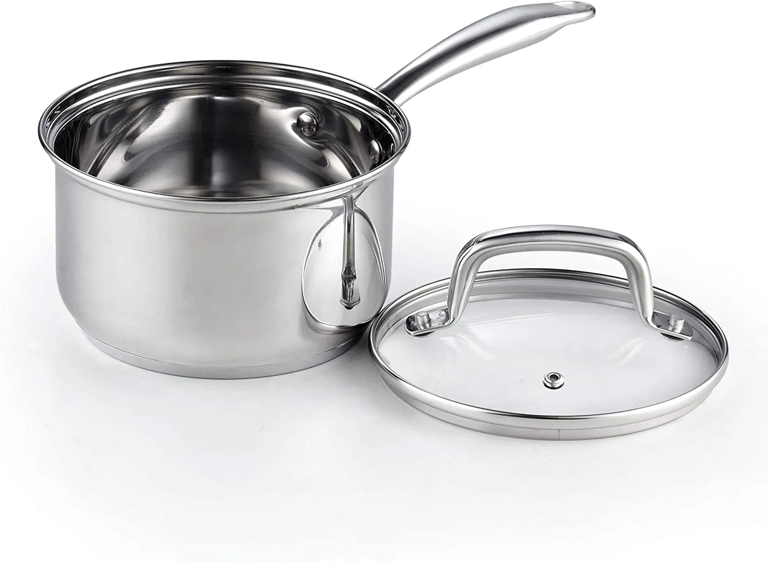 Cook N Home Lid 2-Quart Stainless Steel Saucepan, Silver