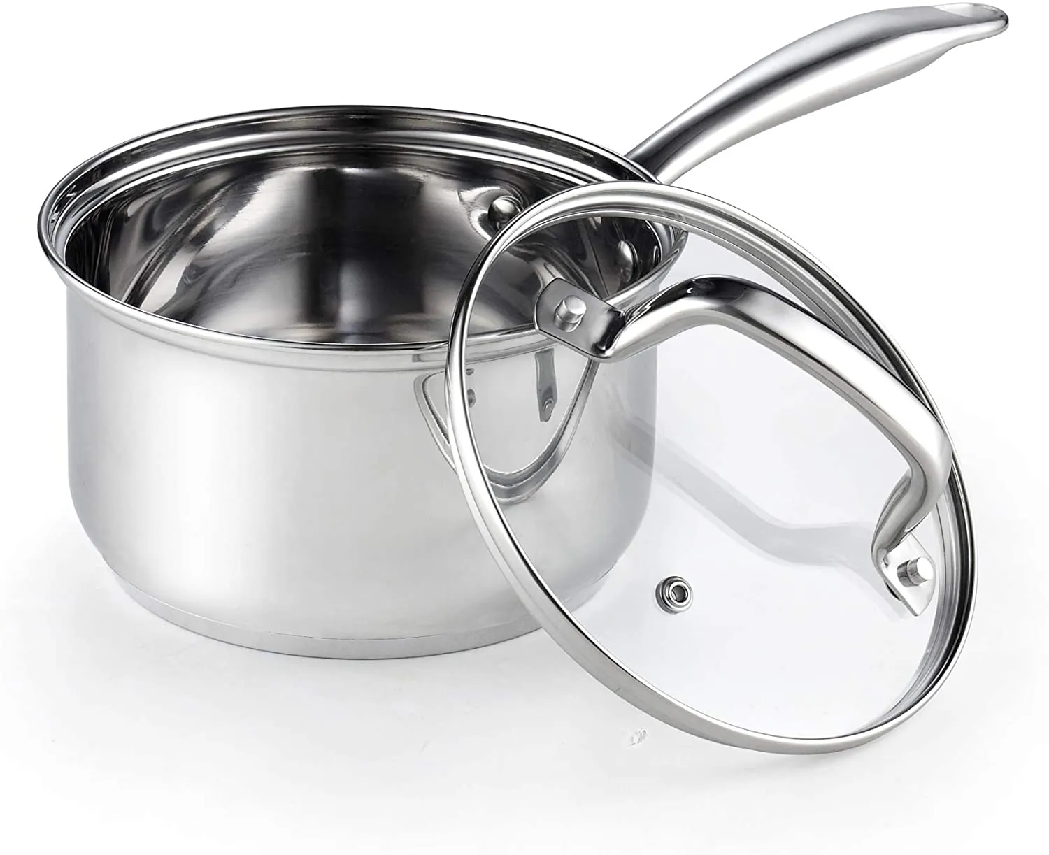 Cook N Home Lid 2-Quart Stainless Steel Saucepan, Silver