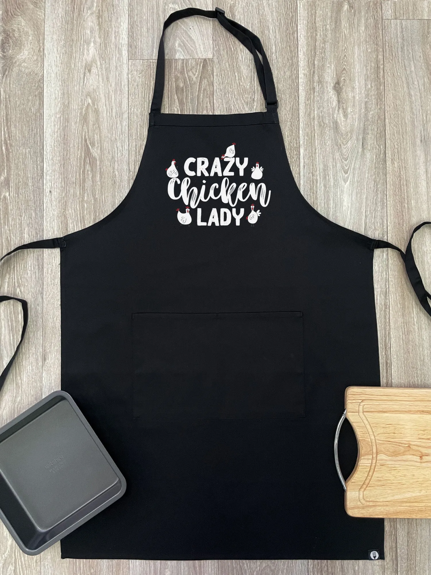 Crazy Chicken Lady Bib Apron