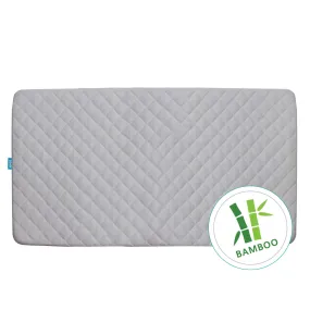 Crib Mattress Protector/ Pad Cover - Natural Bamboo, Waterproof (for Standard Crib/ Toddler Bed), Grey