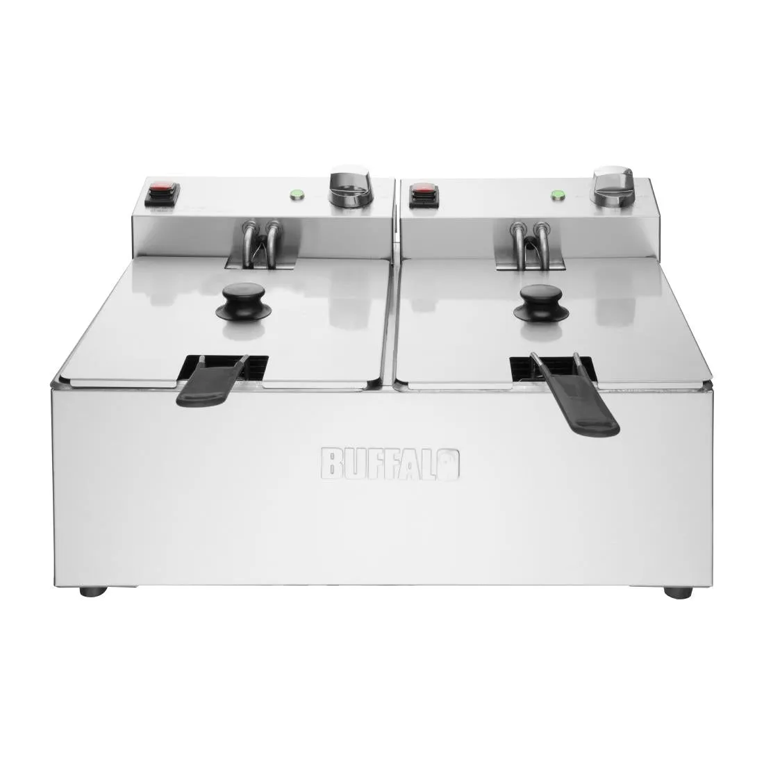 CU618 Buffalo Twin Tank Twin Basket 2x5Ltr Countertop Fryer 2x2.8kW