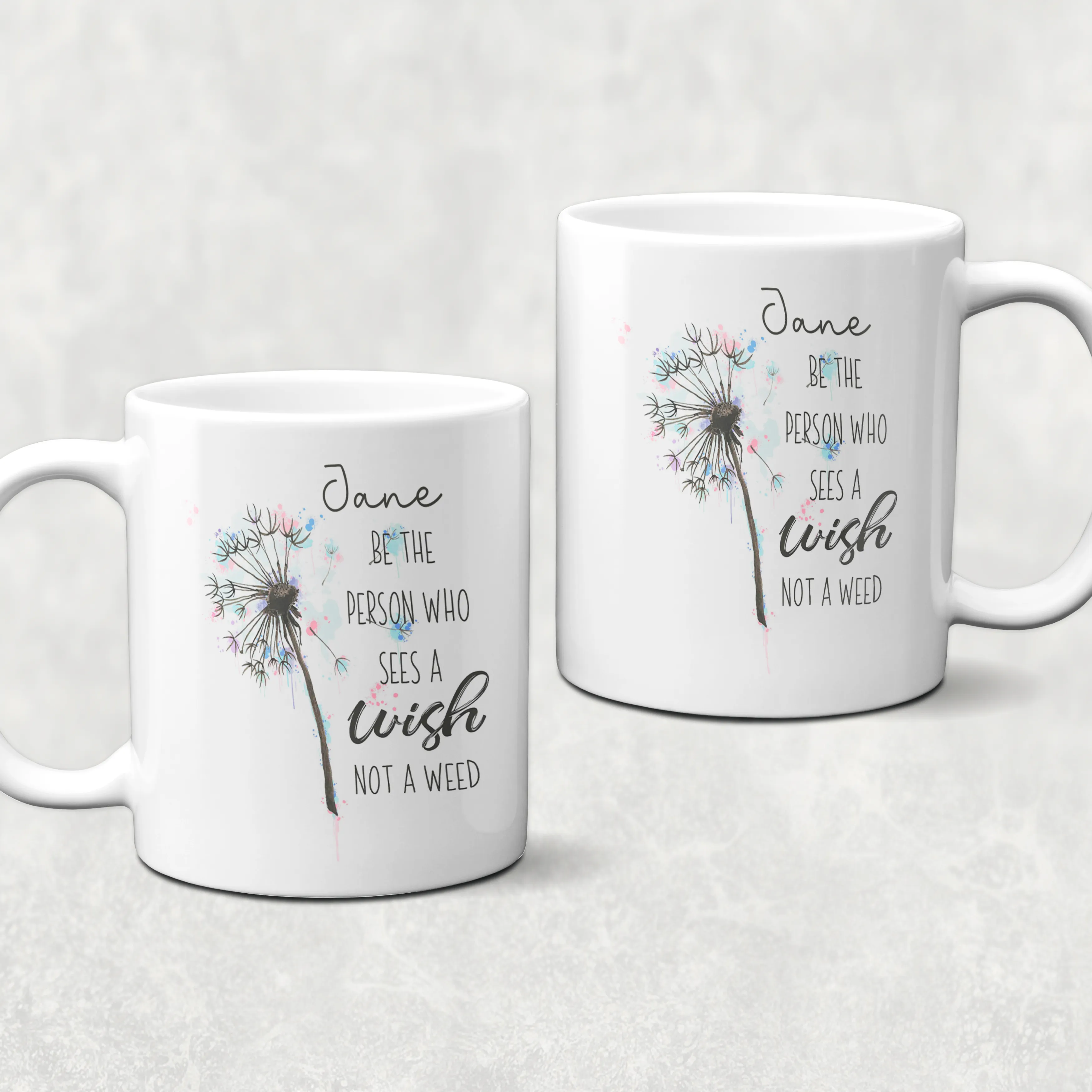 Dandelion Wishes Positive Mug - See the wish not the weed