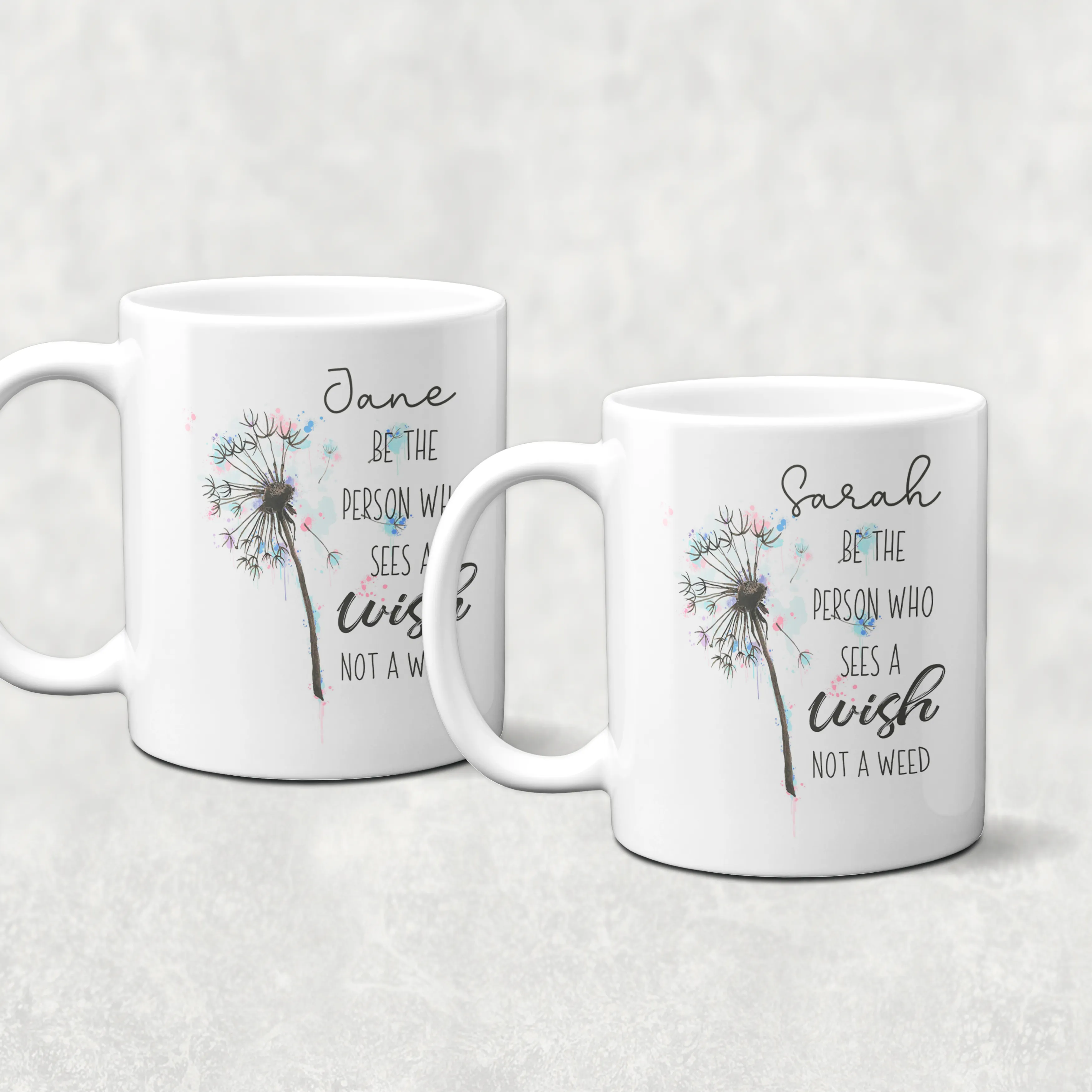 Dandelion Wishes Positive Mug - See the wish not the weed