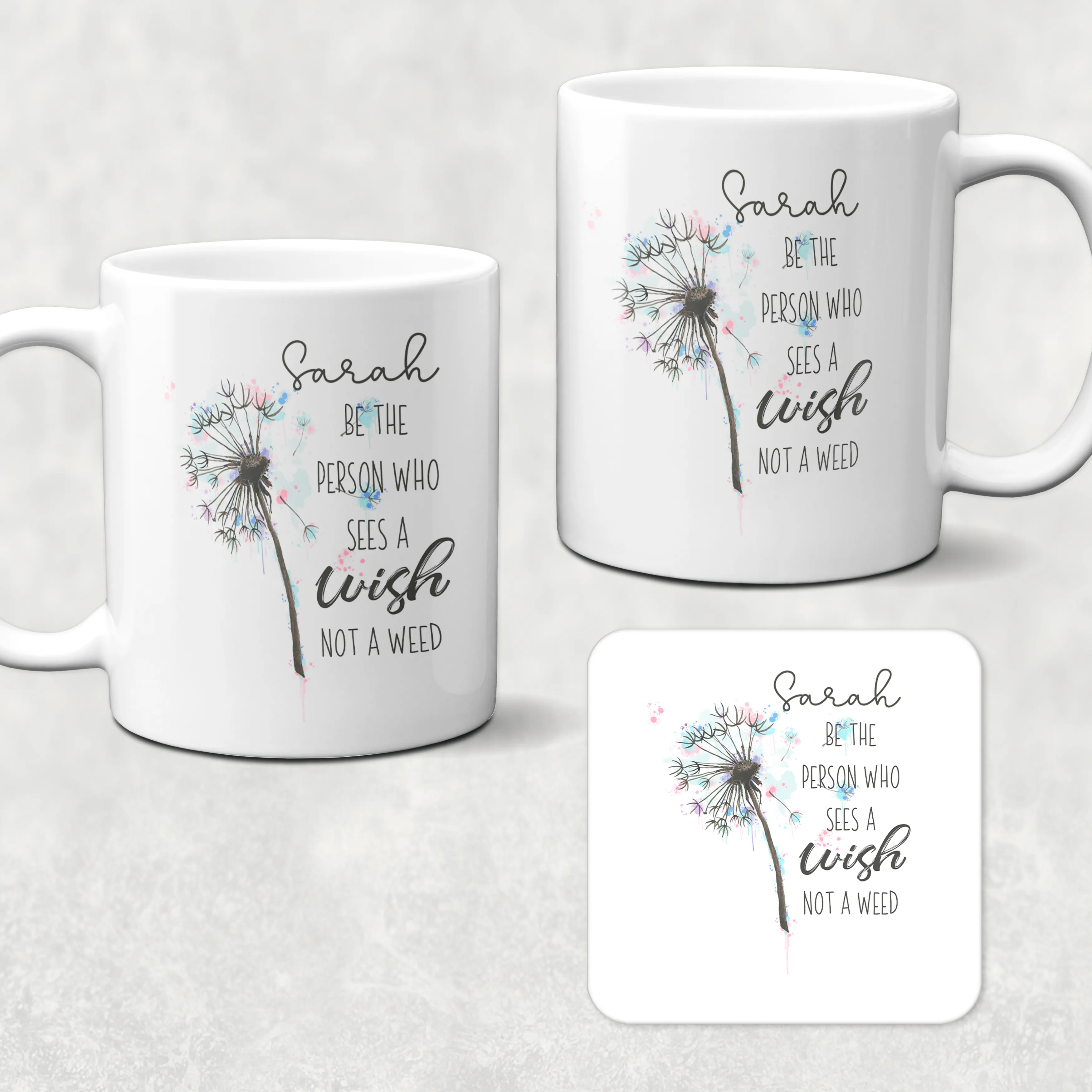 Dandelion Wishes Positive Mug - See the wish not the weed