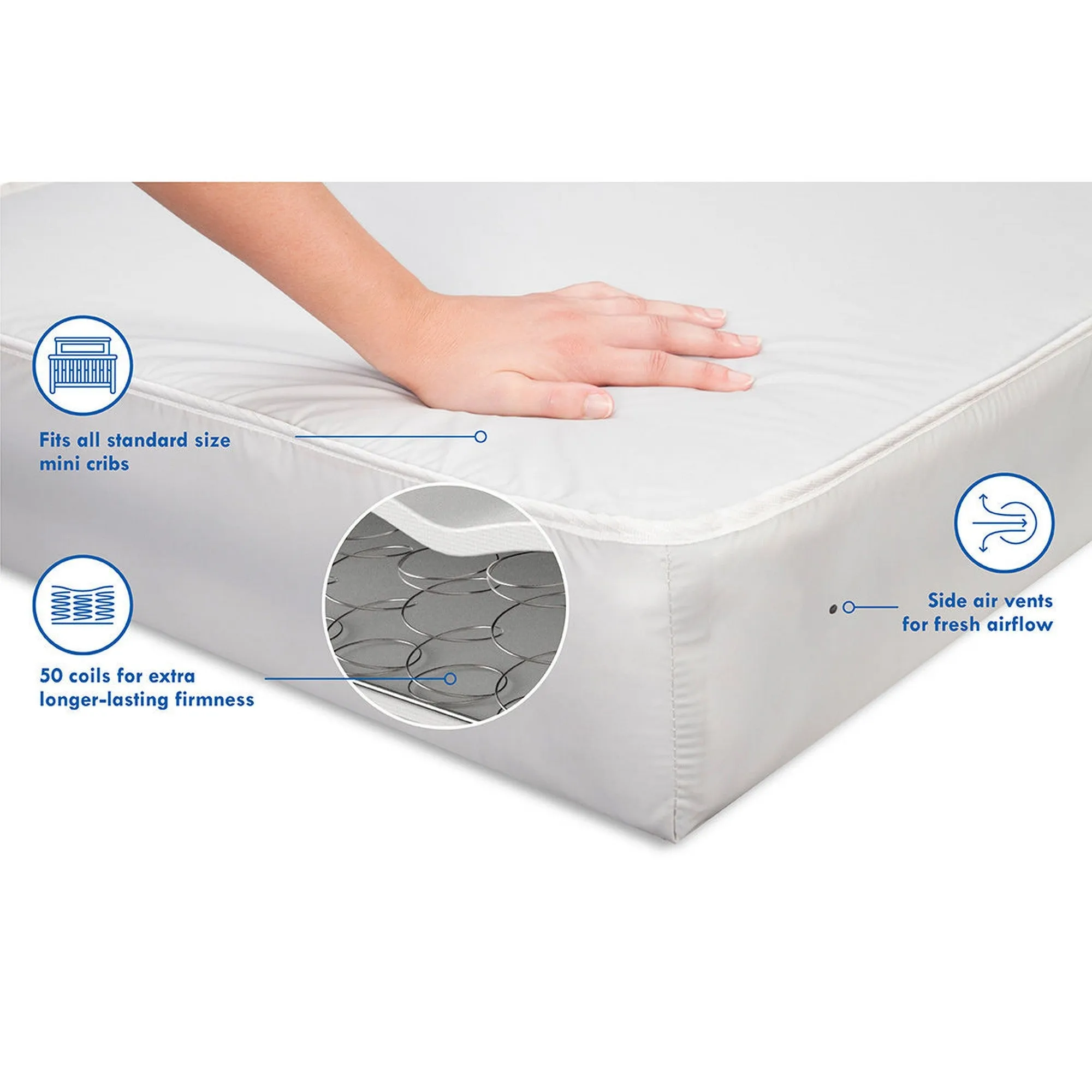 DAVINCI Deluxe Coil Extra Firm Mini Crib Mattress