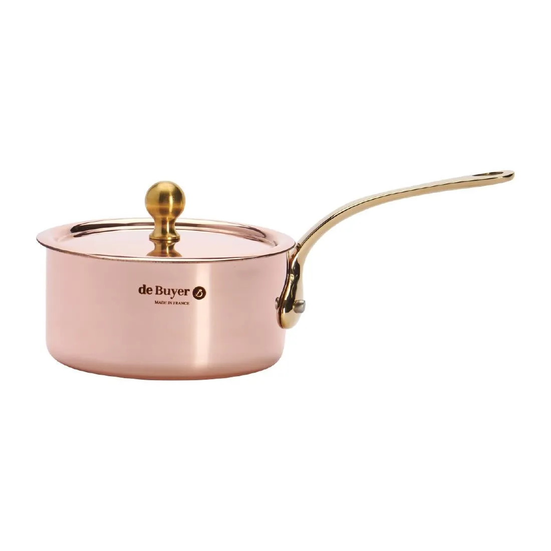 De Buyer Inocuivre Mini Sauce Pan with Lid Brass 9cm