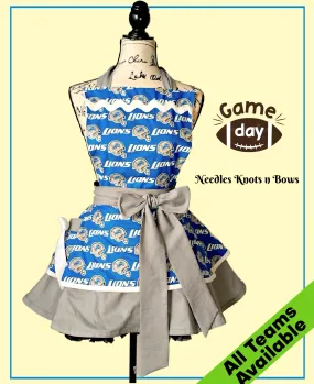 Detroit Lions  Apron, Women's Flirty Football Apron with Pocket, Aprons