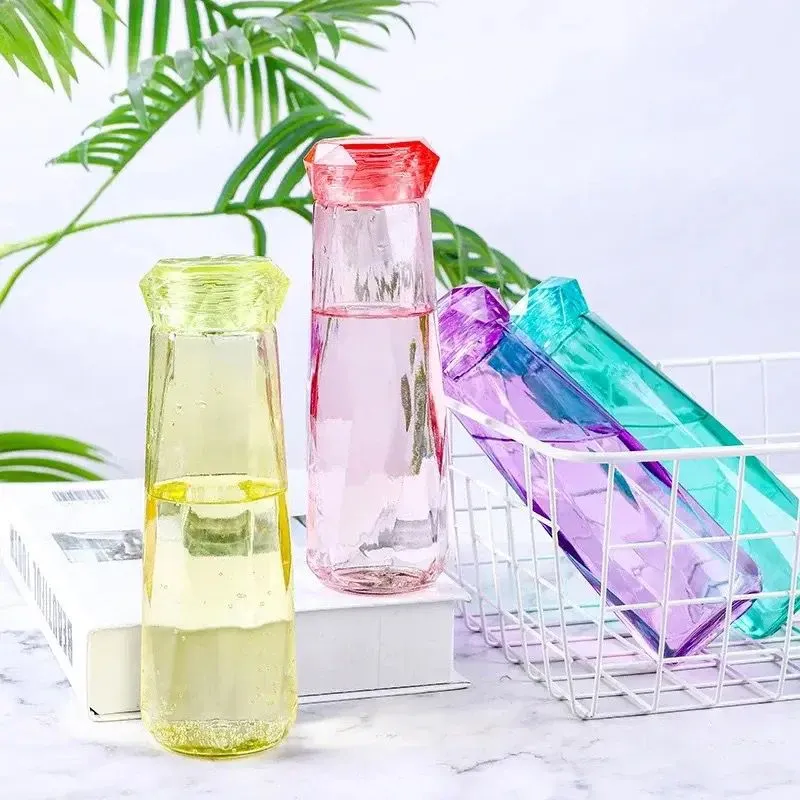 DIAMOND GLASS WATER BOTTLE 450ML