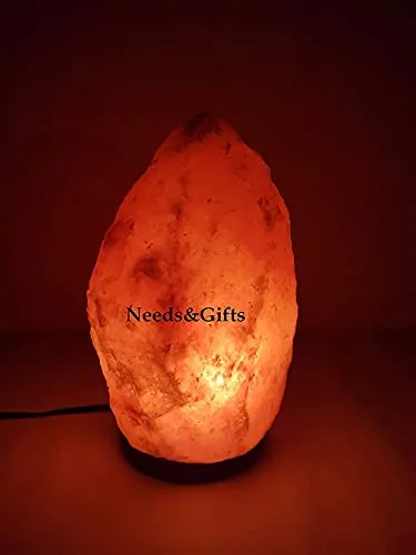 Dimmable Salt Lamp, Natural Himalayan Crystal Rock Salt Lamp Pink Light, Hand Crafted Wooden Base Direct from Foothills of The Himalayas Home Decor, Night Light & Gifts