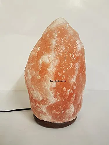 Dimmable Salt Lamp, Natural Himalayan Crystal Rock Salt Lamp Pink Light, Hand Crafted Wooden Base Direct from Foothills of The Himalayas Home Decor, Night Light & Gifts