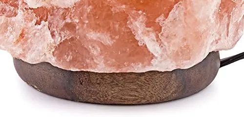 Dimmable Salt Lamp, Natural Himalayan Crystal Rock Salt Lamp Pink Light, Hand Crafted Wooden Base Direct from Foothills of The Himalayas Home Decor, Night Light & Gifts