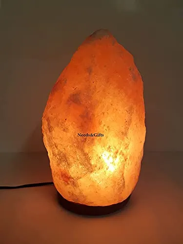 Dimmable Salt Lamp, Natural Himalayan Crystal Rock Salt Lamp Pink Light, Hand Crafted Wooden Base Direct from Foothills of The Himalayas Home Decor, Night Light & Gifts